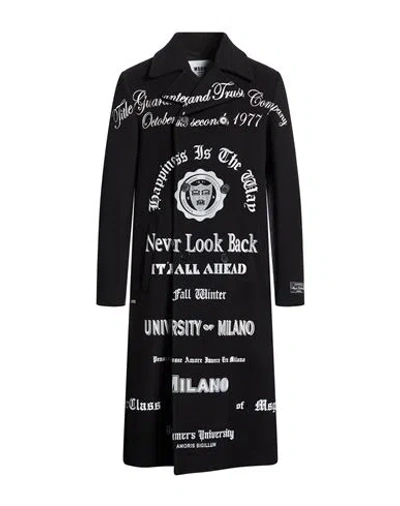 MSGM MSGM MAN COAT BLACK SIZE 36 VIRGIN WOOL, POLYAMIDE