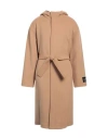 Msgm Man Coat Camel Size 42 Virgin Wool, Polyamide In Beige