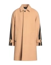 Msgm Man Coat Camel Size 42 Virgin Wool, Polyamide In Brown