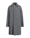 Msgm Man Coat Charcoal Size 44 Wool, Polyamide In Gray