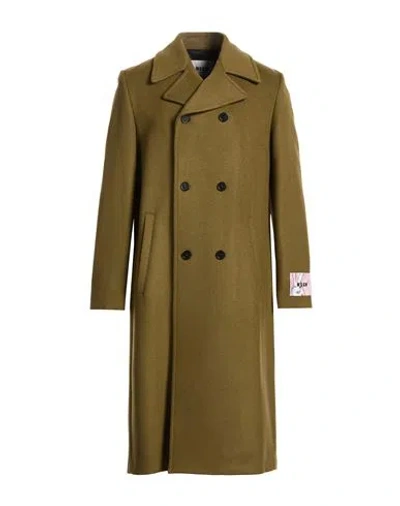 MSGM MSGM MAN COAT MILITARY GREEN SIZE 42 VIRGIN WOOL, POLYAMIDE