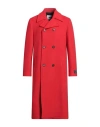 Msgm Double-breasted Tailored Coat In Red
