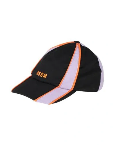 Msgm Man Hat Black Size Onesize Cotton, Elastane