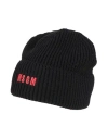 MSGM MSGM MAN HAT BLACK SIZE ONESIZE MERINO WOOL, ACRYLIC