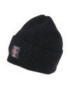 Msgm Rose-patch Ribbed Beanie Accessories In Black