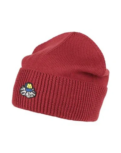 Msgm Man Hat Burgundy Size Onesize Merino Wool, Acrylic In Red