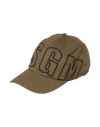 Msgm Man Hat Military Green Size Onesize Cotton