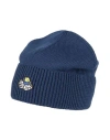 Msgm Man Hat Navy Size Onesize Merino Wool, Acrylic In Navy Blue