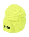 Msgm Man Hat Yellow Size Onesize Merino Wool, Acrylic