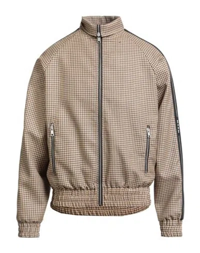 Msgm Man Jacket Beige Size 38 Wool In Multi