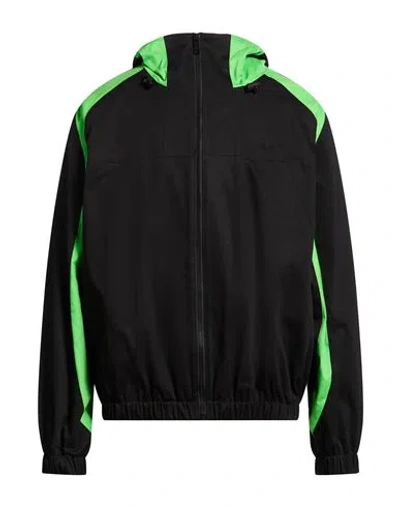 Msgm Man Jacket Black Size 38 Cotton, Elastane