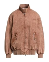 Msgm Man Jacket Brown Size 38 Cotton In Brown