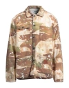 Msgm Man Jacket Camel Size 44 Cotton In Beige