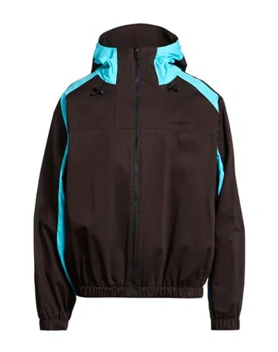 Msgm Man Jacket Dark Brown Size 38 Cotton, Elastane