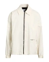 Msgm Man Jacket Ivory Size 38 Cotton, Elastane In White