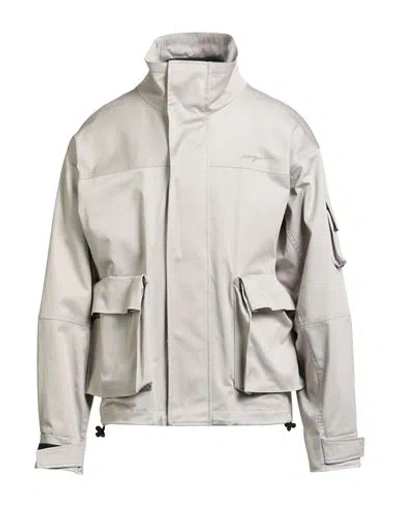Msgm Man Jacket Light Grey Size 34 Cotton, Elastane In Gray
