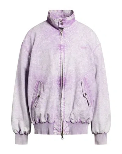 Msgm Man Jacket Lilac Size 38 Cotton In Purple
