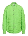 Msgm Man Shirt Acid Green Size 16 Polyester In Green