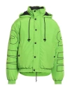 Msgm Man Down Jacket Acid Green Size 40 Polyester In Green