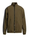 Msgm Man Jacket Military Green Size 38 Polyamide In Green