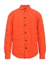 Msgm Man Shirt Orange Size 16 Polyester