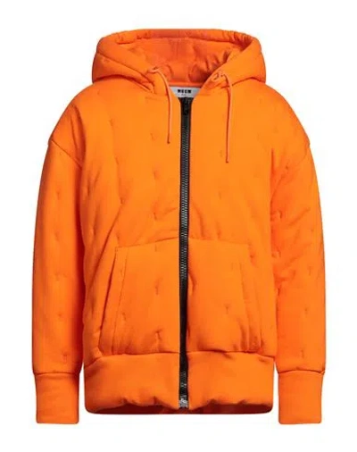 Msgm Man Jacket Orange Size L Cotton