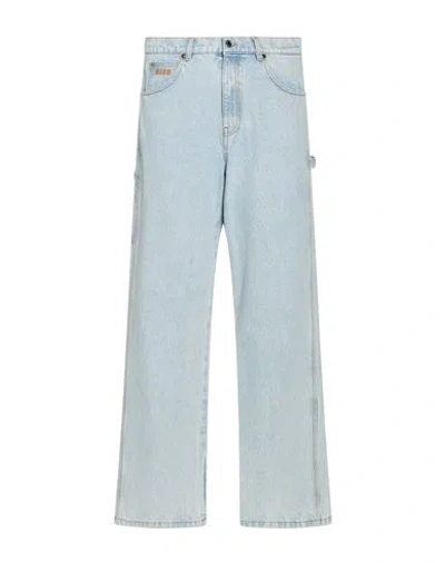 Msgm Man Jeans Blue Size 34 Cotton