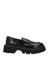 Msgm Man Loafers Black Size 9 Leather In Black