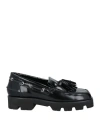 Msgm Man Loafers Black Size 9 Leather In Black