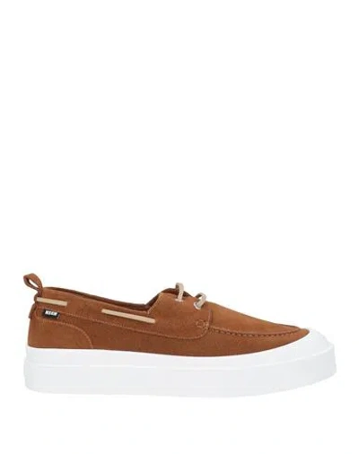 Msgm Man Loafers Brown Size 9 Leather