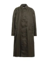 Msgm Man Overcoat & Trench Coat Military Green Size 36 Polyamide In Green
