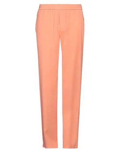 Msgm Man Pants Apricot Size 34 Viscose, Polyester In Orange