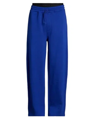 Msgm Man Pants Bright Blue Size L Cotton