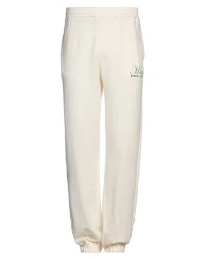 Msgm Man Pants Cream Size Xxl Organic Cotton In White