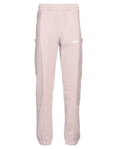 Msgm Man Pants Dove Grey Size Xxs Organic Cotton