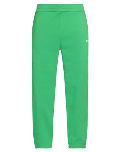 Msgm Man Pants Green Size Xl Cotton