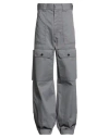 Msgm Man Pants Grey Size 34 Virgin Wool, Elastane In Gray
