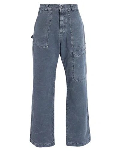 Msgm Man Pants Grey Size 36 Cotton