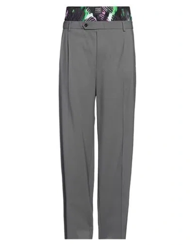 Msgm Man Pants Grey Size 38 Virgin Wool, Elastane