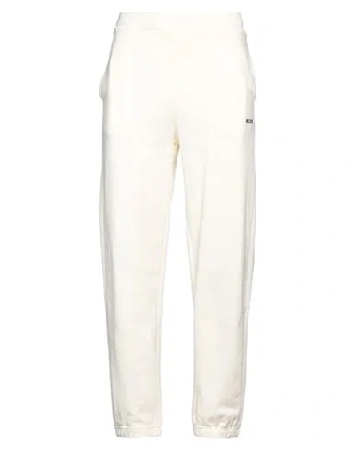 Msgm Man Pants Ivory Size L Cotton In White