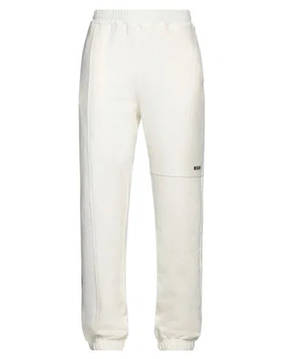 Msgm Man Pants Ivory Size Xxl Organic Cotton In White