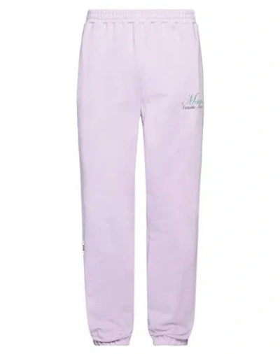 Msgm Man Pants Lilac Size Xxl Organic Cotton In Purple