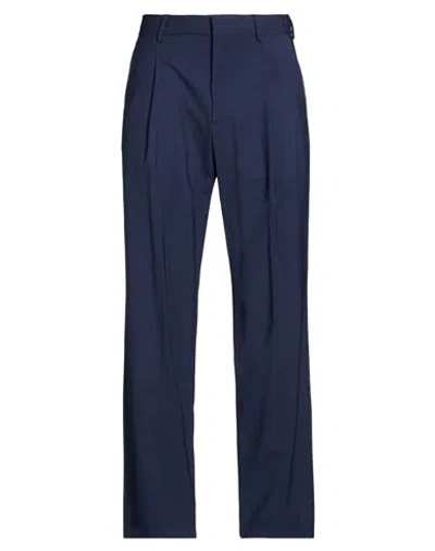 Msgm Man Pants Midnight Blue Size 36 Virgin Wool, Elastane