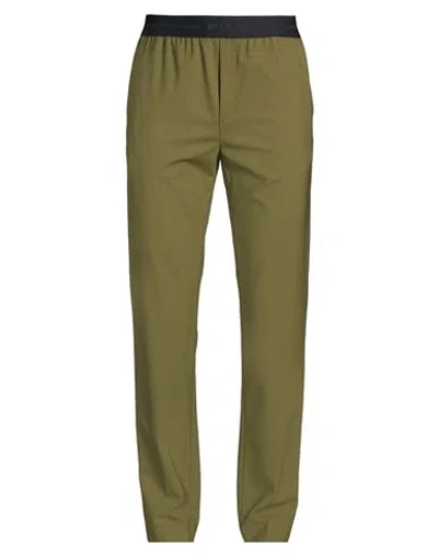 Msgm Man Pants Military Green Size 34 Virgin Wool, Elastane