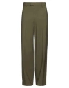 Msgm Man Pants Military Green Size 38 Virgin Wool, Elastane In Green