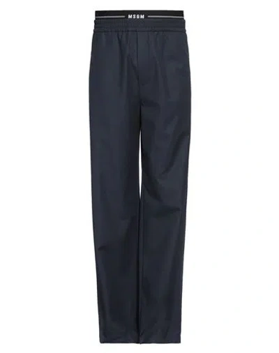 Msgm Man Pants Navy Blue Size 36 Cotton