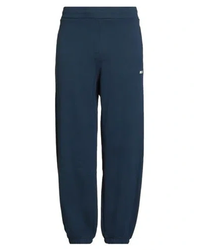 Msgm Man Pants Navy Size L Cotton In Blue