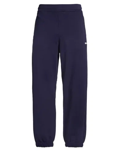 Msgm Man Pants Navy Size Xl Cotton In Blue