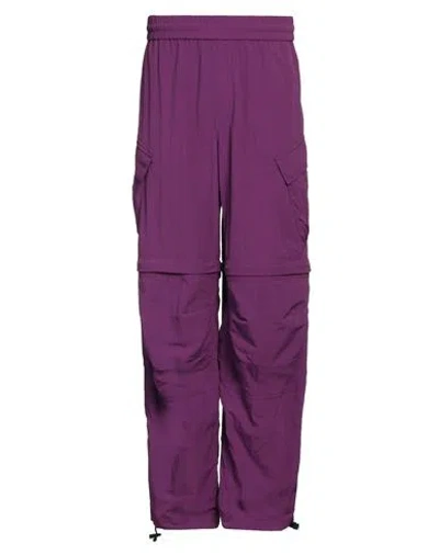 Msgm Man Pants Purple Size 36 Polyamide
