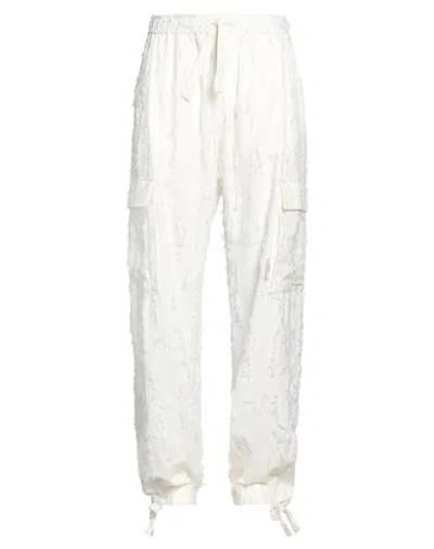 Msgm Man Pants White Size 32 Cotton, Viscose